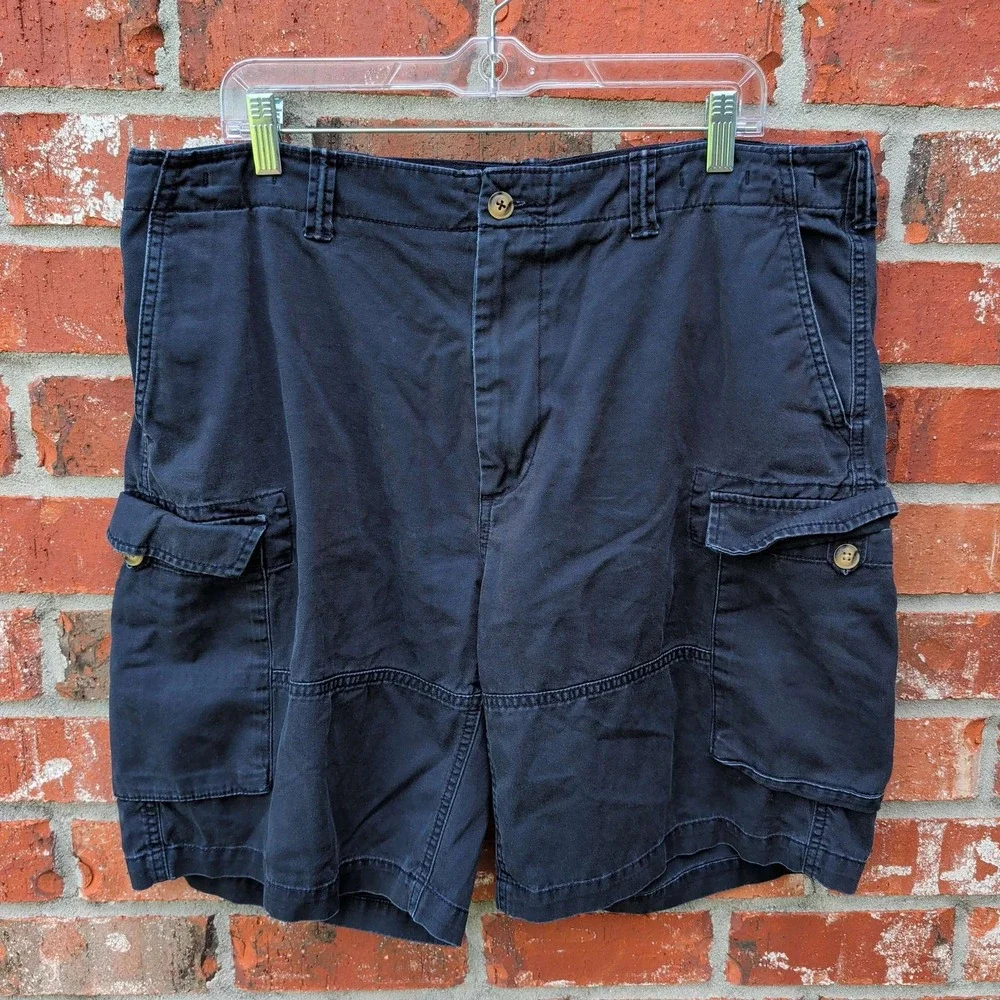 Polo Ralph Lauren Cargo Shorts Mens 36 Navy Blue Relaxed Fit Stretch Cotton